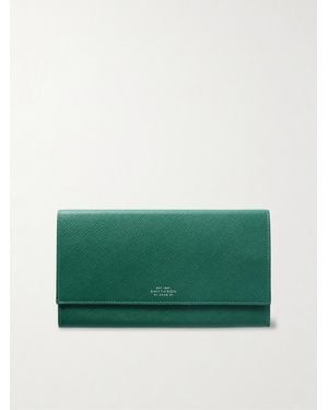 Smythson Marshall Textured-Leather Travel Wallet - Green