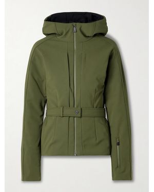 Aztech Mountain Bella Belted Hooded Padded Down Ski Jacket - Grün