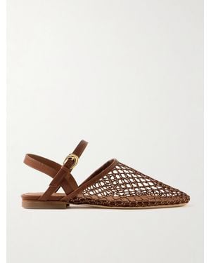STAUD Sandales En Mailles Crochetées Et En Cuir Rete - Marron
