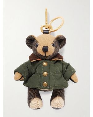 Burberry Tone Shell And Cashmere Keychain - Green