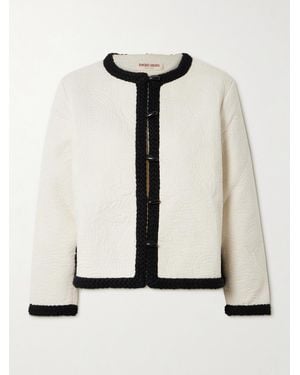 Emporio Sirenuse Iole Braid-Trimmed Quilted Cotton Jacket - White