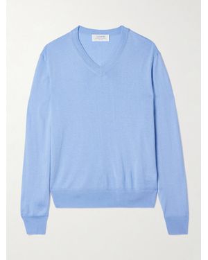 La Ligne Ben Silk-Blend Jumper - Blue