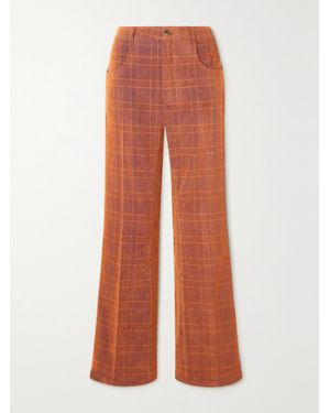 McQ Biosis Checked Corduroy Flared Trousers - Orange