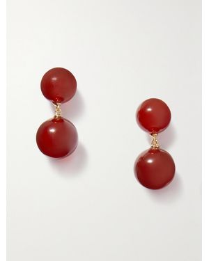 LIE STUDIO The Hannah-Plated Carnelian Earrings - Red