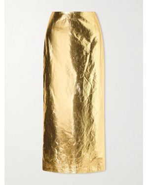 Gabriela Hearst Manuela Linen Midi Skirt - Yellow