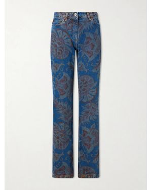 Etro Paisley-Print Flared Jeans - Blue
