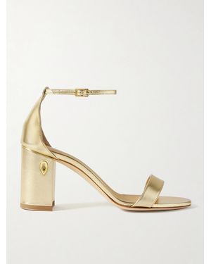 Jennifer Chamandi Massimiliano 85 Metallic Leather Sandals - Natural
