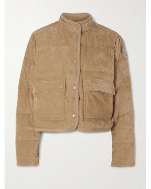 Moncler Essarts Ricrac-Trimmed Quilted Padded Down Corduroy Jacket - Natural