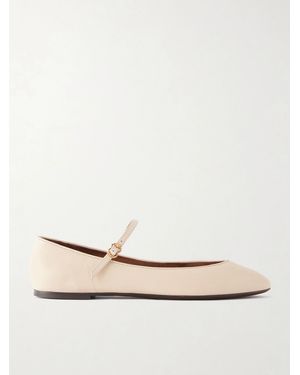 Herbert Levine Rule The Day Textured-Leather Ballet Flats - Natural