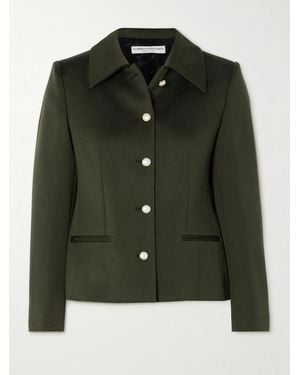 Alessandra Rich Wool-Crepe Jacket - Green