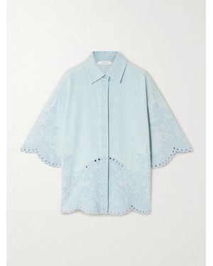 Zimmermann Daylight Broderie Anglaise Denim Shirt - Blue