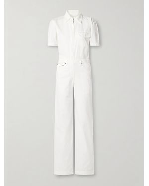 Rivet Utility Girlfriend Cotton-Canvas Jumpsuit - White