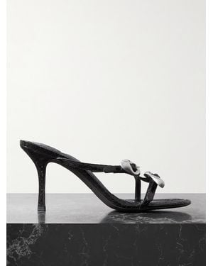 Alexander Wang Dome Snake-Effect Leather Sandals - Black