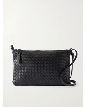 Bottega Veneta Intrecciato Piccolo Leather Medium Pouch - Noir