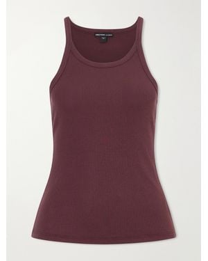 James Perse Ribbed Supima Cotton-Blend Tank - Purple