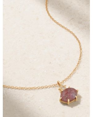 Andrea Fohrman Mini Cosmo Kette Aus 14 Karat Mit Kyanit Und Diamant - Rot