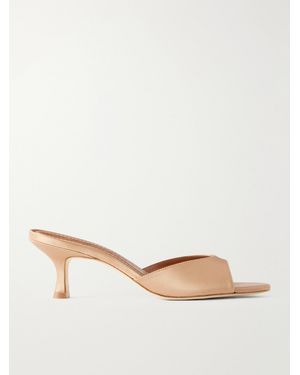 STAUD Brigitte 55 Satin Mules - Natural