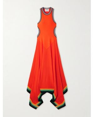 Christopher John Rogers Robe Aus Einer Baumwollmischung Mit Streifen Und Cut-Outs - Rot
