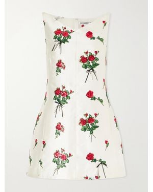 BERNADETTE Elliot Embroidered Embellished Taffeta Mini Dress - White