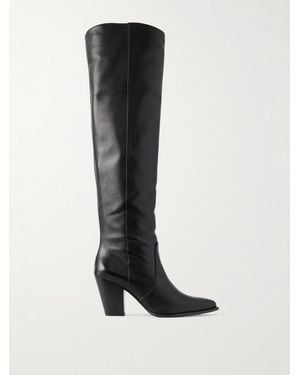 Stuart Weitzman Jolene Leather Knee Boots - Black