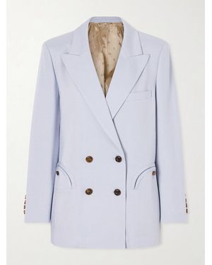 Blazé Milano Vezon Double-Breasted Woven Blazer - White