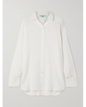 Melissa Odabash Leona Crinkled-Cotton Shirt - White