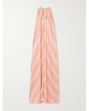 Marrakshi Life Striped Dégradé Cotton Maxi Dress - Pink