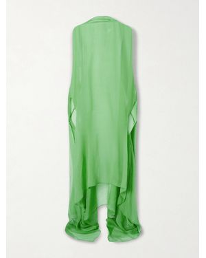 Dries Van Noten Ducy Draped Silk-Chiffon Dress - Green