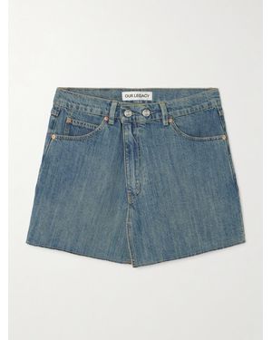 Our Legacy Cover Mini-Jeansrock Mit Fransen - Blau