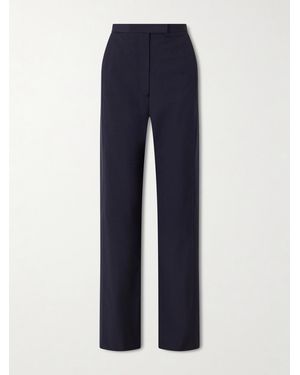KHAITE Borden Wool Straight-Leg Pants - Blue