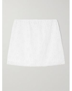 Posse Mini-Jupe En Coton À Broderie Anglaise Salma - Blanc