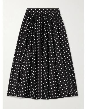 Dolce & Gabbana Cotton Calf-Length Circle Skirt With Polka-Dot - Black