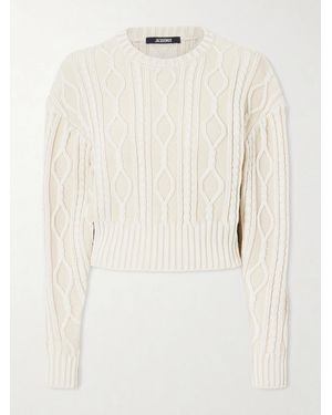Jacquemus Amelo Cable-Knit Cotton Jumper - Natural