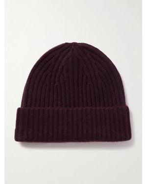 Lisa Yang Martigny Ribbed Cashmere Beanie - Red