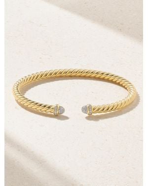David Yurman Cablespira Flex 18-Karat And Diamond Cuff - Natural