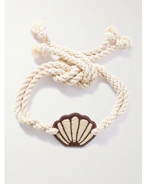 Johanna Ortiz Movimiento Marítimo Leather-Trimmed Cord Waist Belt - White
