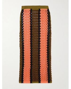 DIOTIMA Spice Maxirock Aus Einer Gestrickten Baumwollmischung Mit Zierperlen - Orange