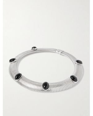 Julietta Tour De Cou En Plaqué Rhodium Et Onyx Celeste - Neutre