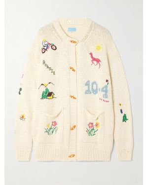 Mother The Long Drop Embroidered Cotton And Alpaca-Blend Cardigan - Natural