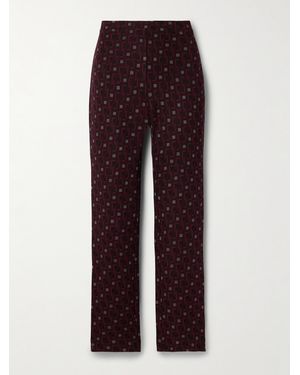 Diane von Furstenberg Tavolara Jacquard-Woven Skinny Trousers - Purple