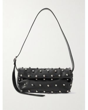Jil Sander Studded Leather Shoulder Bag - Black