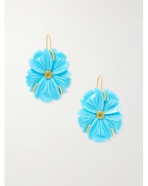 Lizzie Fortunato New Bloom Vergoldete Ohrringe Mit Harz Und Kristallen - Blau