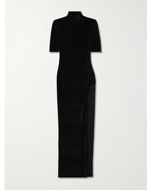 Monot Velvet Turtleneck Gown - Black