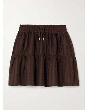 Melissa Odabash Dune Open-Knit Mini Skirt - Brown