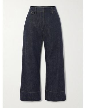 Brunello Cucinelli Cropped Mid-Rise Wide-Leg Jeans - Blue