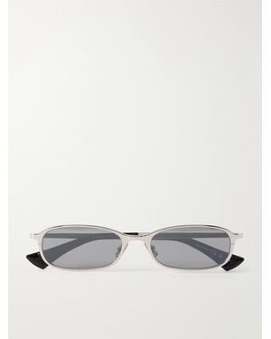 Saint Laurent Sl 934 Mia Round-Frame-Tone Metal Sunglasses - Metallic