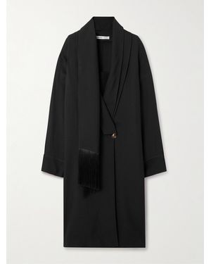 Carven Scarf-Detailed Crepe Midi Dress - Black