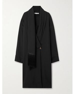 Carven Scarf-Detailed Crepe Midi Dress - Black
