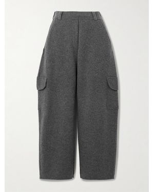 Lisa Yang Azaria Cashmere Barrel-Leg Cargo Trousers - Grey