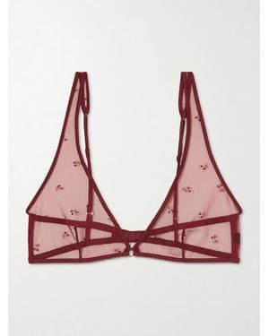 Kiki de Montparnasse Cerise Lace Bra - Pink